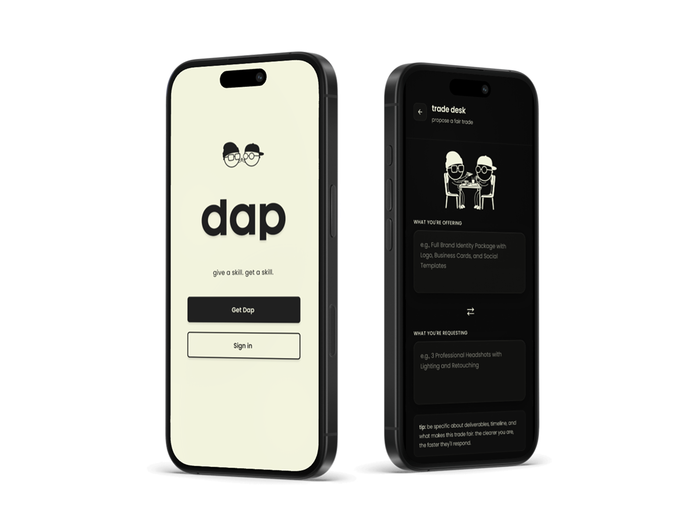 Dap phone mockups