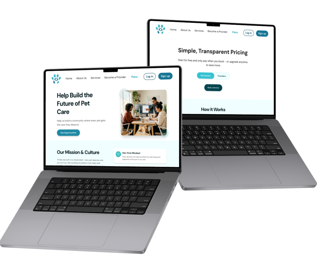 TiriVelo laptop mockups